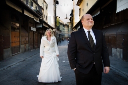 First look on the Ponte Vecchio Tuscany New Years Wedding In Florence Best wedding locations in Firenze